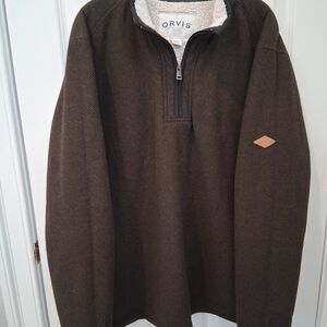 Orvis Men's Chocolate Quarter Zip Sweater